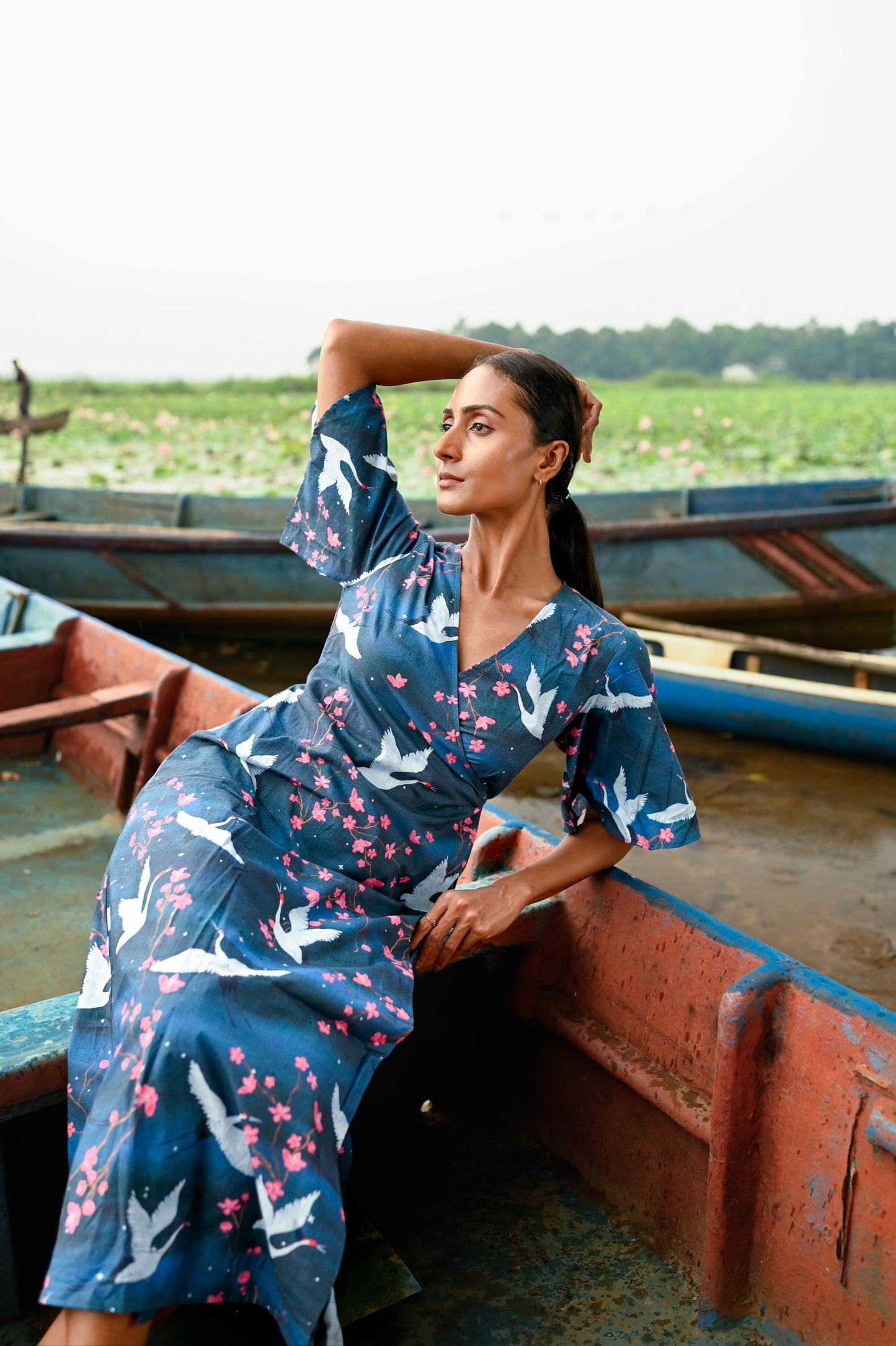 Cherry Blossom Wrap Dress