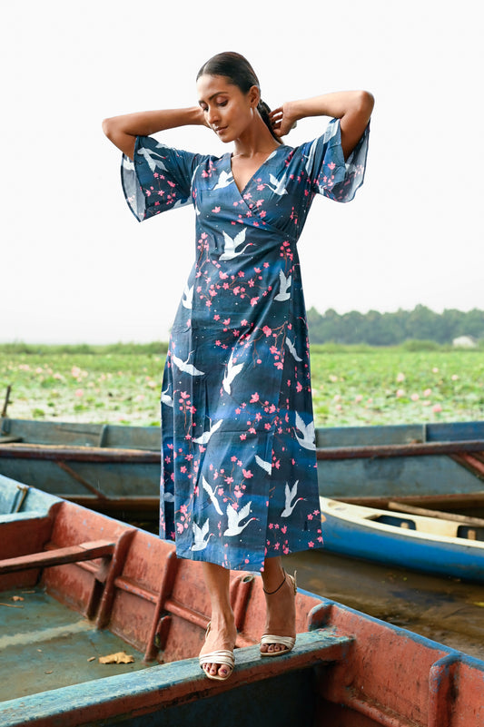 Cherry Blossom Wrap Dress