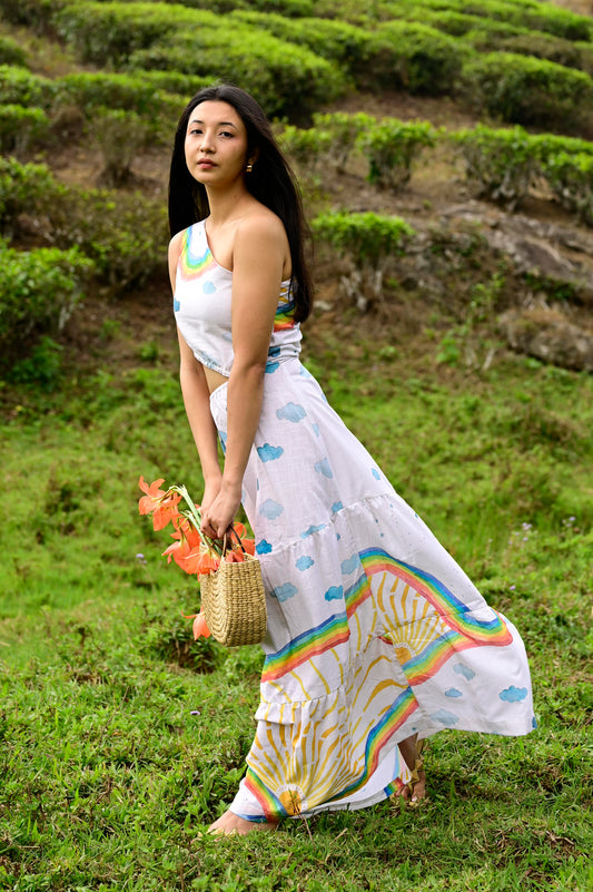 Rainbow Off Shoulder Dress