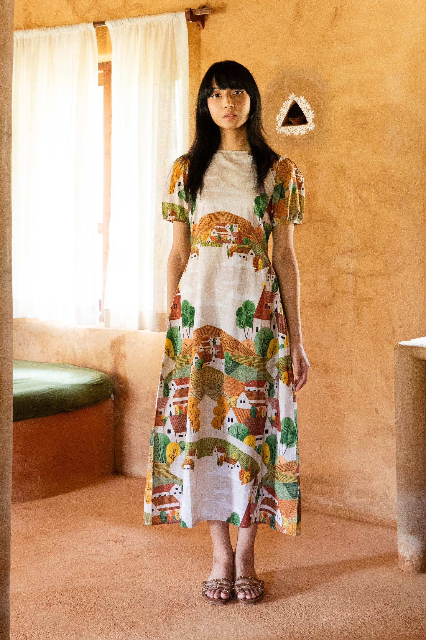 Autumn Love Puff Sleeve Dress