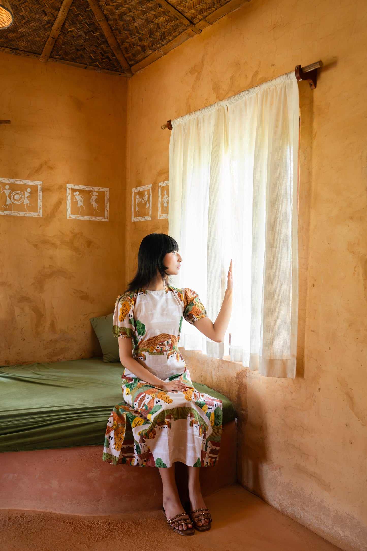 Autumn Love Puff Sleeve Dress