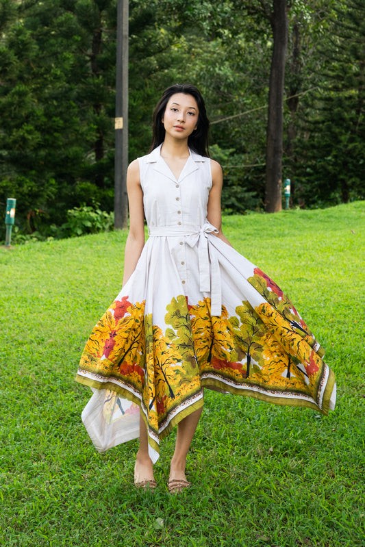 Golden Season Handkerchief Dress
