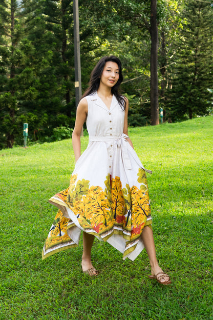 Golden Season Handkerchief Dress