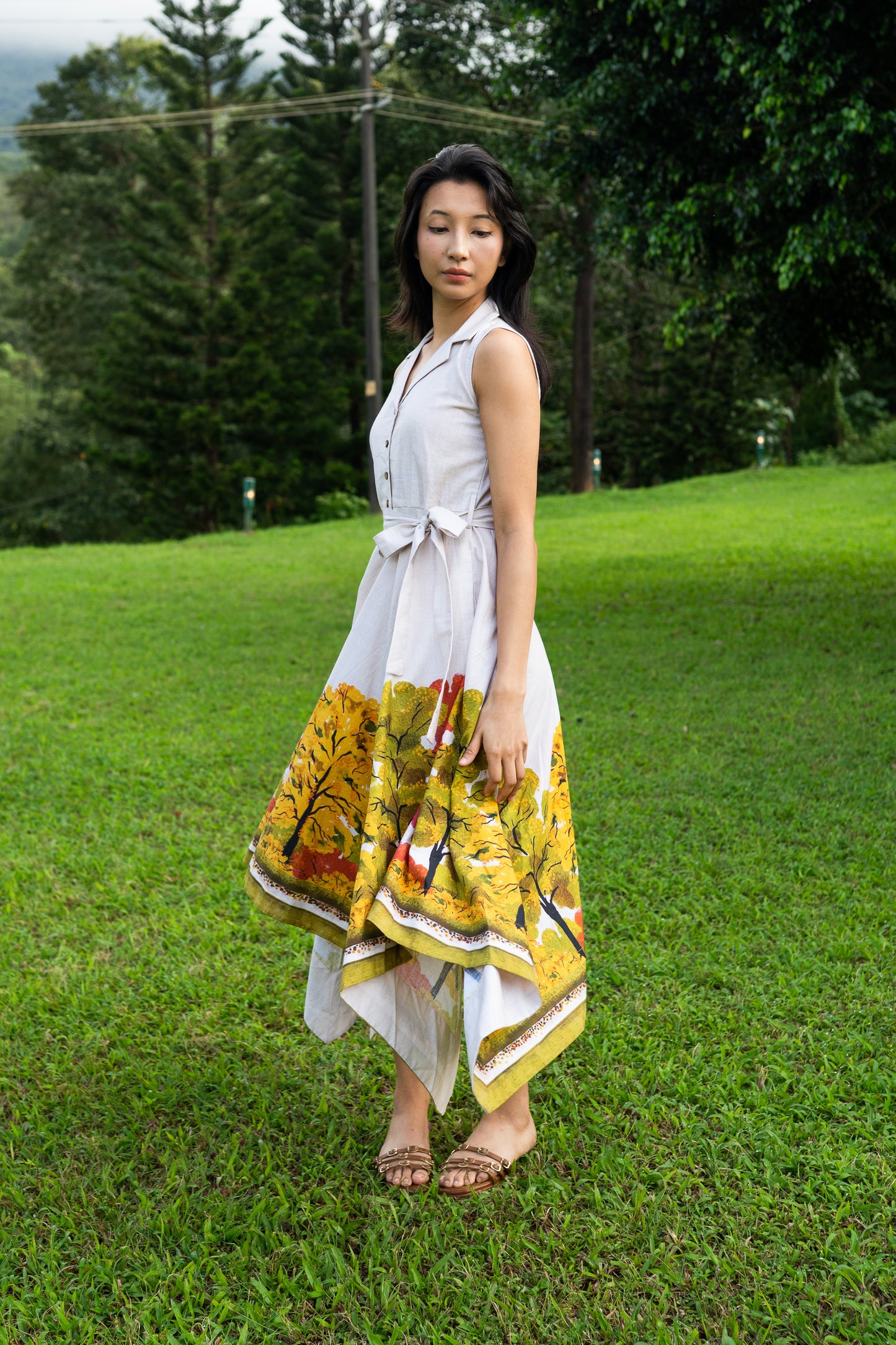 Golden Season Handkerchief Dress