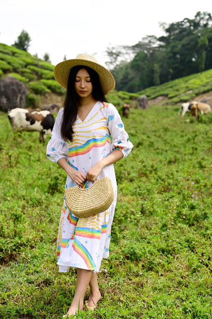 Rainbow Gathered Dress