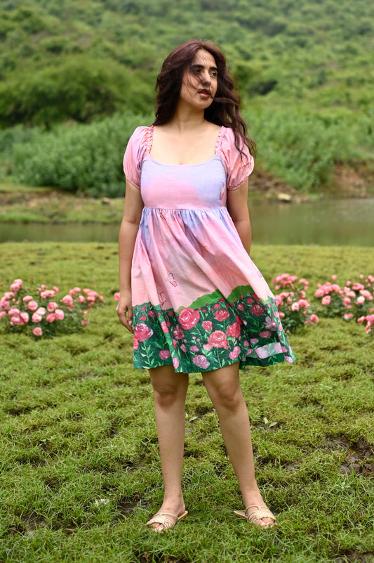 Rose Fields Puff Sleeve Dress